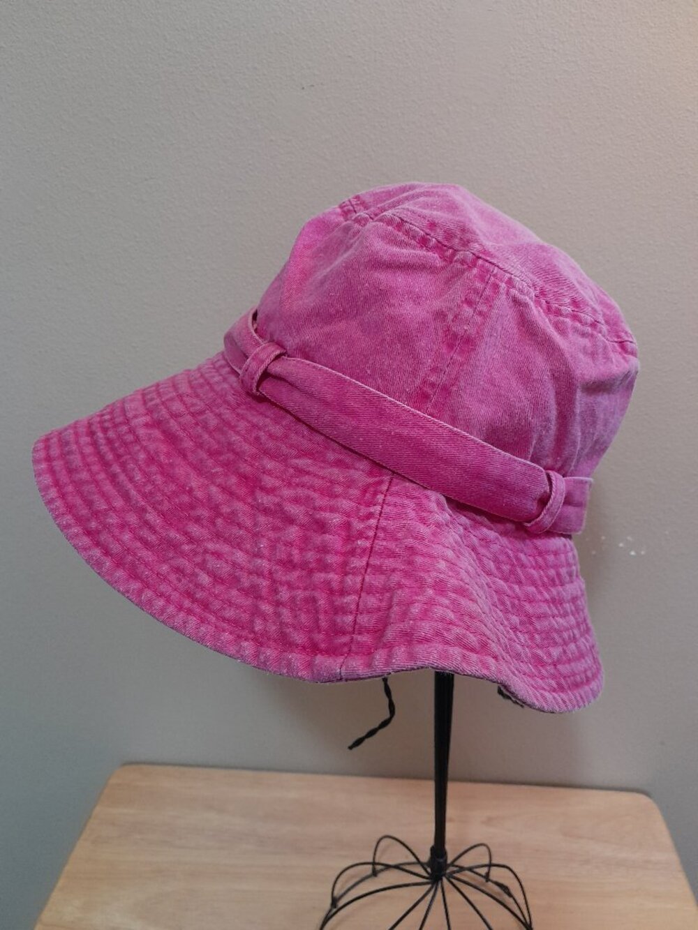 LEI Vintage Y2K Pink Canvas Bucket Hat w Buckle Accent - Picture 5 of 8